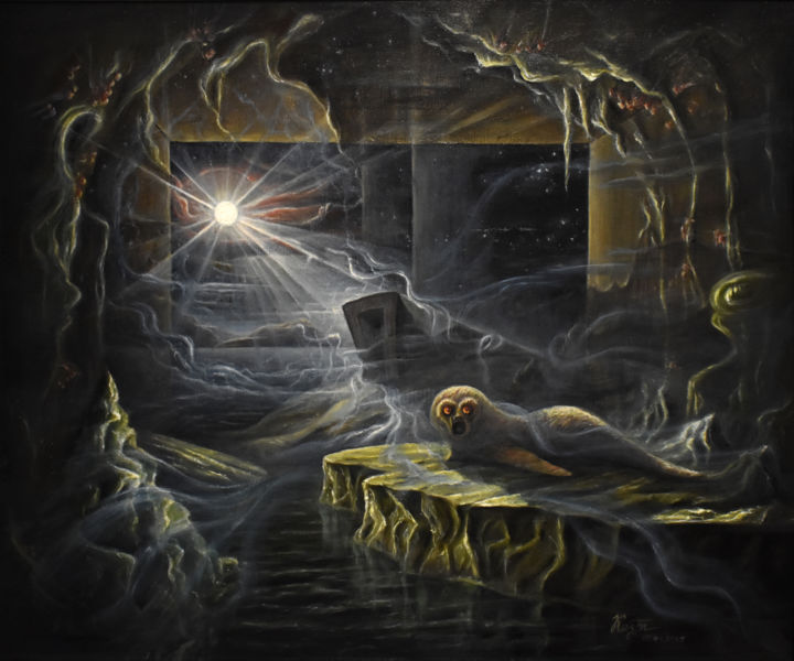 Painting titled "Exit From a Nightma…" by Konstantin Krok, Original Artwork, Oil