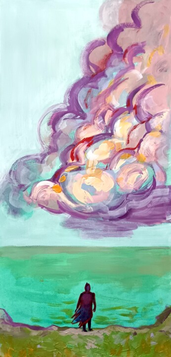 Painting titled "Clouds in my head" by Konstantin Lakstigal, Original Artwork, Acrylic