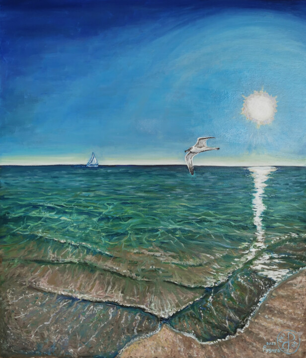 Pintura intitulada "Azov sea" por Konstantin Rudnev, Obras de arte originais, Óleo
