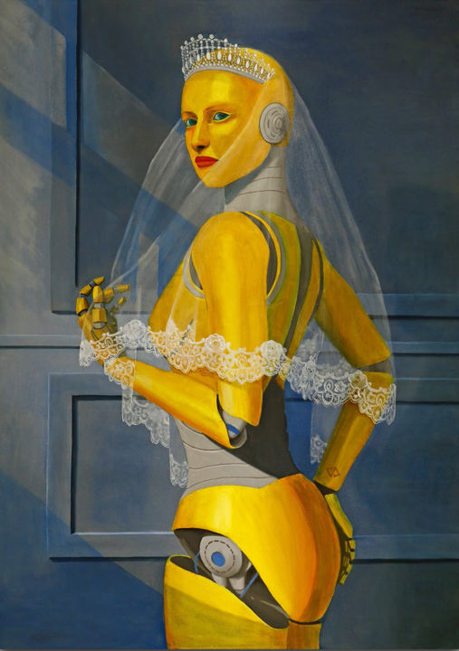 Pintura intitulada "My Bride" por Konstantin S, Obras de arte originais, Óleo