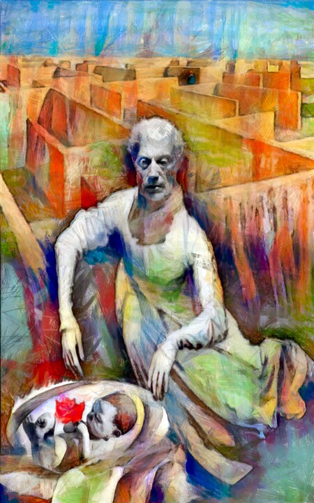 Painting titled "He is still sleepin…" by Konstantin Skoptsov, Original Artwork, Acrylic