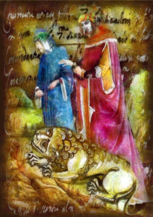 Painting titled "La Divina Commedia 1" by Konstantin Skoptsov, Original Artwork, Digital Painting