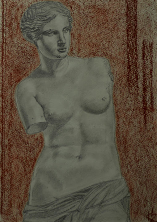Drawing titled "Venus" by Konstantin Zet, Original Artwork, Pencil
