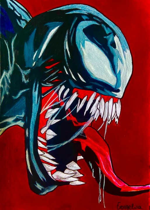 Schilderij getiteld "Venom ( Marvel )" door Evangelina, Origineel Kunstwerk, Acryl