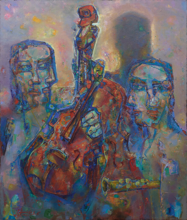 Painting titled "Trio" by Konstantinos Efimidis, Original Artwork, Oil
