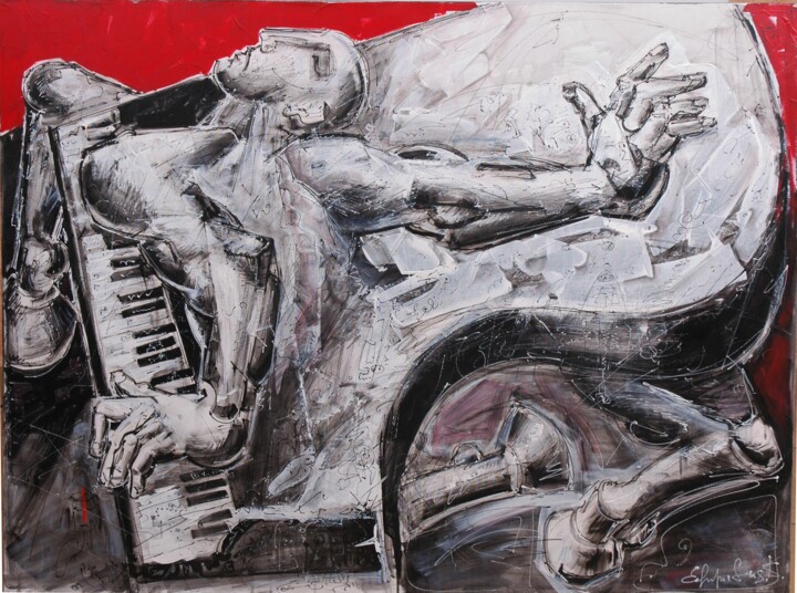 Schilderij getiteld "Centaur grand piano" door Konstantinos Efimidis, Origineel Kunstwerk, Acryl