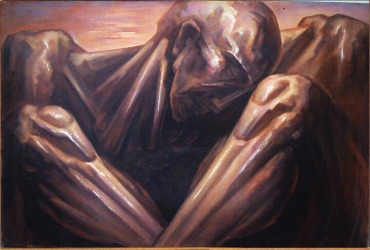 "Thinker 3" başlıklı Tablo Konstantinos Efimidis tarafından, Orijinal sanat, Petrol