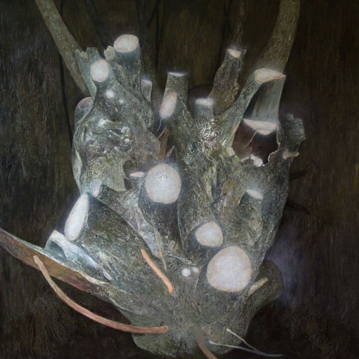 Ζωγραφική με τίτλο "CUT series" από Konstyantyn Lyzogub, Αυθεντικά έργα τέχνης, Λάδι Τοποθετήθηκε στο Ξύλινο φορείο σκελετό