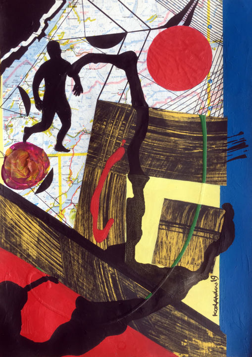 Colagens intitulada "Journey's End" por Koola Adams, Obras de arte originais