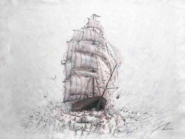 Painting titled "Amerigo Vespucci -…" by Koorosh Nejad, Original Art, Acrylic
