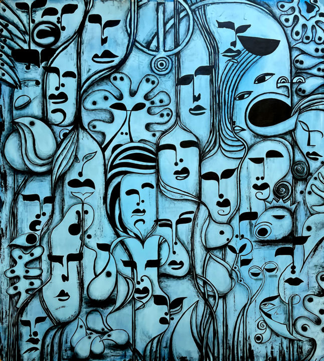 Peinture intitulée "The Roots | Modern…" par Koorosh Nejad, Œuvre d'art originale, Acrylique