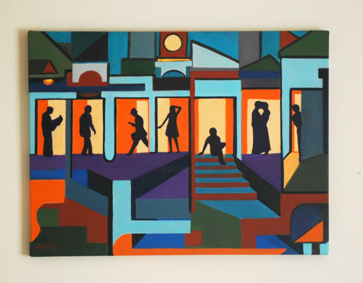 Schilderij getiteld "Seven Doors" door Kori Klyman, Origineel Kunstwerk