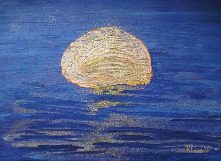 Painting titled "Dive in Santorini" by Korinna, Original Artwork