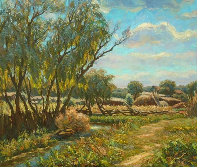 Лето в Бессарабии - Painting, 74x85 cm ©2009 by Виктор Коренёк -
Figurative Art