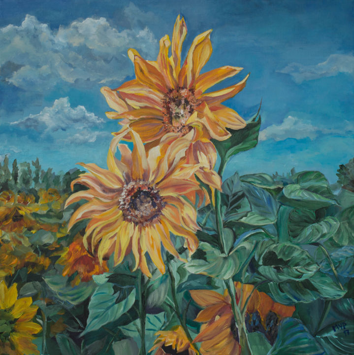 Sunflower Field Painting By Marina Urchukina Artmajeur