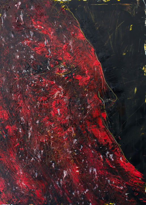 Peinture intitulée "Red Shadow III: Wis…" par Mihail Ivanov, Œuvre d'art originale, Huile