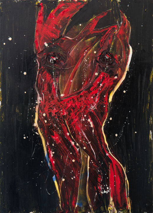 제목이 "Red Shadow V: Gord"인 미술작품 Mihail Ivanov로, 원작, 기름