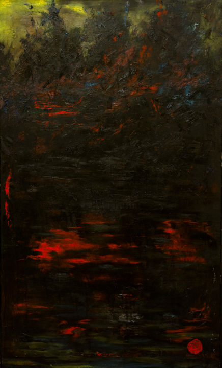Peinture intitulée "Black Water" par Mihail Ivanov, Œuvre d'art originale, Huile