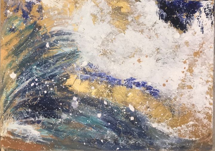 Картина под названием "Космическое море" - Olga Kosheleva, Подлинное произведение искусства, Акрил