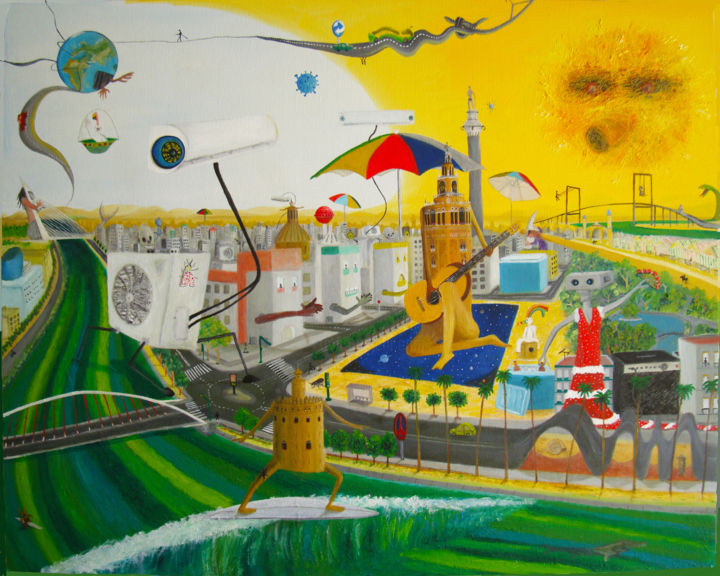 Pintura titulada "sevilla en sueños" por Kosp Bd, Obra de arte original, Oleo