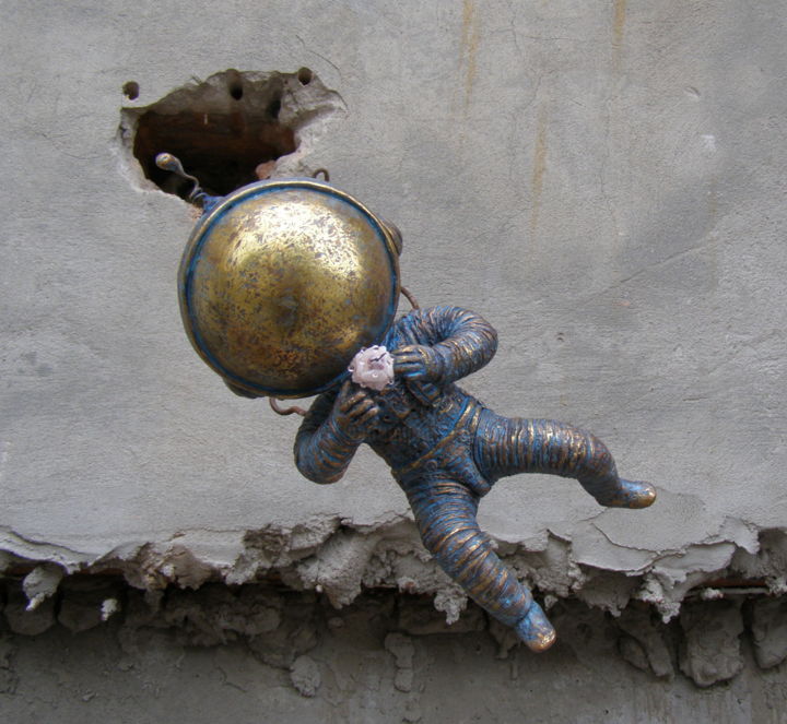Скульптура под названием "Астронавт" - Константин И Серафима Федоров И Крушельницкая, Подлинное произведение искусства, Кера…