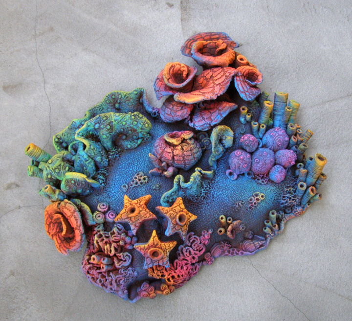 Скульптура под названием "Коралловый риф." - Константин И Серафима Федоров И Крушельницкая, Подлинное произведение искусства
