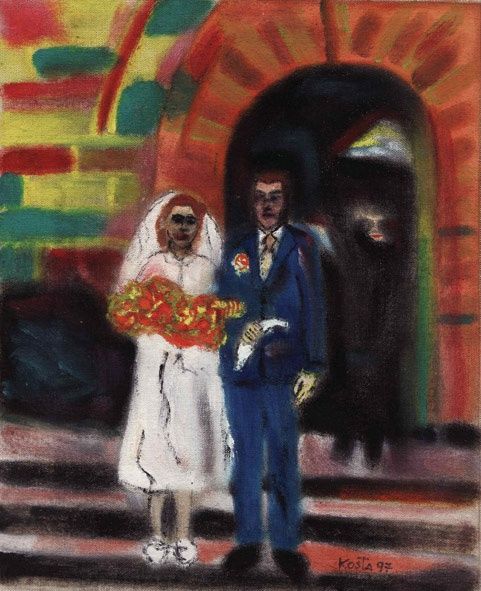 Peinture intitulée "Casamiento" par Kardo Kosta, Œuvre d'art originale, Huile