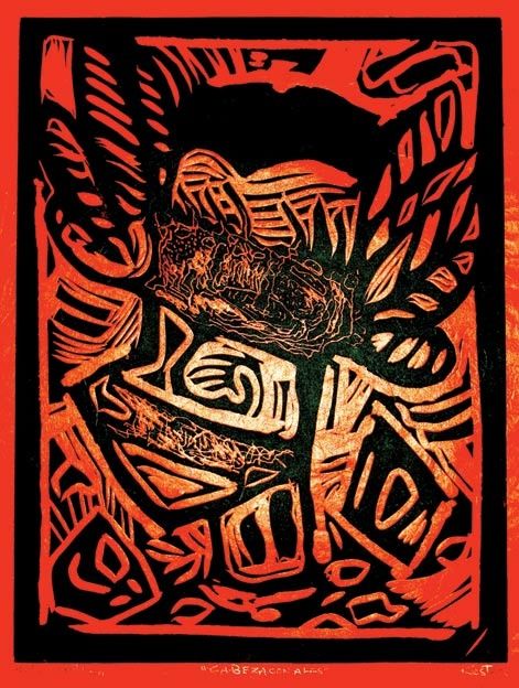 "Cabeza con alas en…" başlıklı Tablo Kardo Kosta tarafından, Orijinal sanat, Petrol