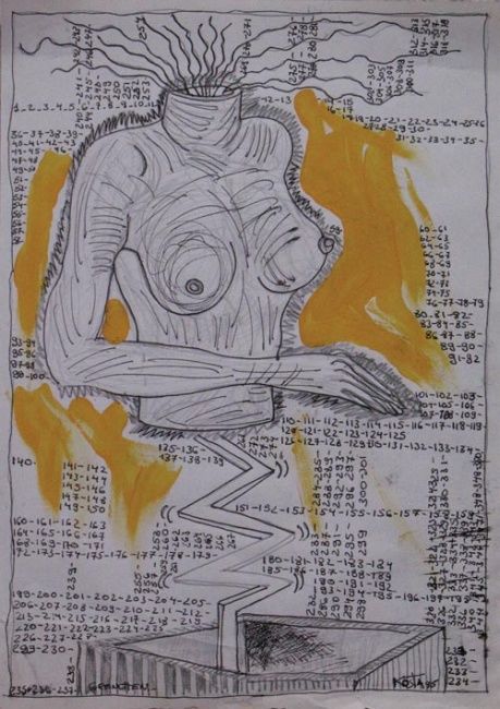 Peinture intitulée "Cuerpo de mujer sal…" par Kardo Kosta, Œuvre d'art originale, Huile