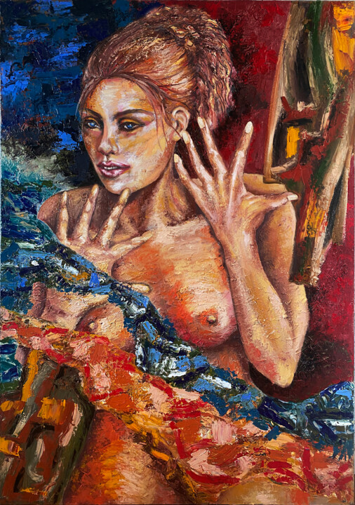 Malerei mit dem Titel ""Alegría", desi-09.…" von Kostadin Hristov, Original-Kunstwerk, Öl