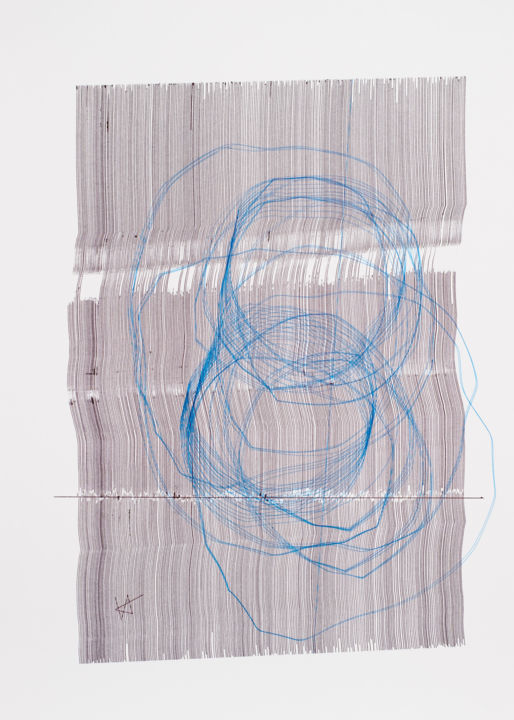 Dibujo titulada "49WE-X8" por Istvan Kostura, Obra de arte original, Bolígrafo