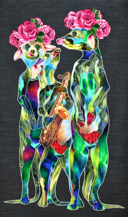 Текстильное искусство под названием "Ночной дозор" - Kostyantin Malginov, Подлинное произведение искусства, гобелен