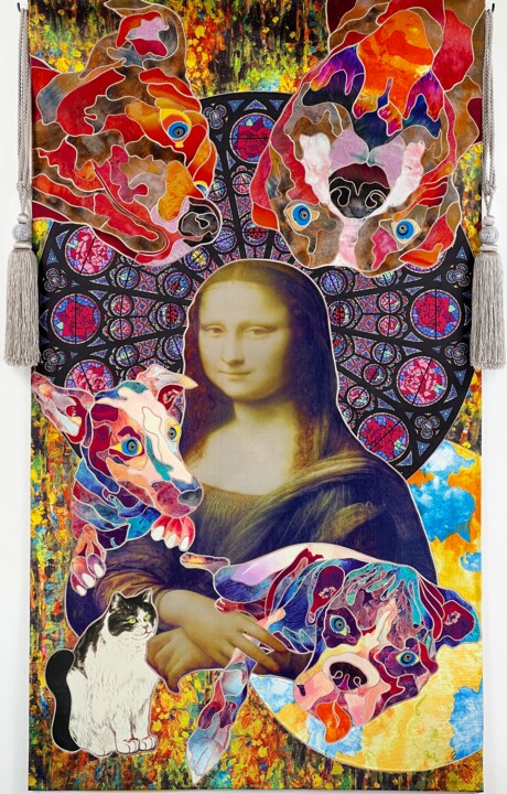 Arte tessile intitolato "Mom's favorite" da Kostyantin Malginov, Opera d'arte originale, arazzo Montato su Pannello di legno