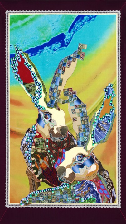 Текстильное искусство под названием "iИдиллия" - Kostyantin Malginov, Подлинное произведение искусства, гобелен Установлен н…