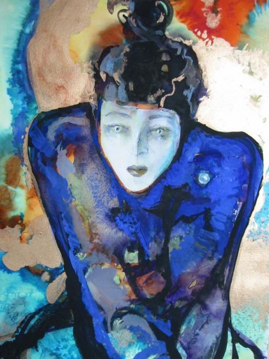 Peinture intitulée "la patineuse" par Antonina Atanassova, Œuvre d'art originale