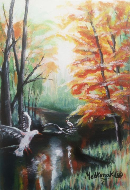 Painting titled "La rivière intariss…" by Melkonak, Original Artwork, Acrylic