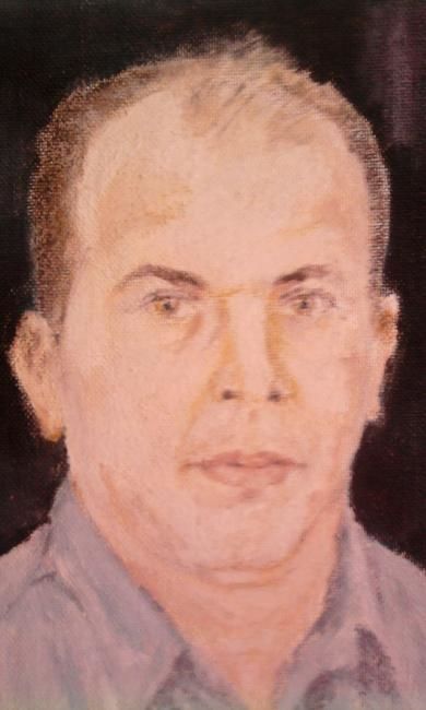 Peinture intitulée "autoportrait" par Salah Kouara, Œuvre d'art originale,