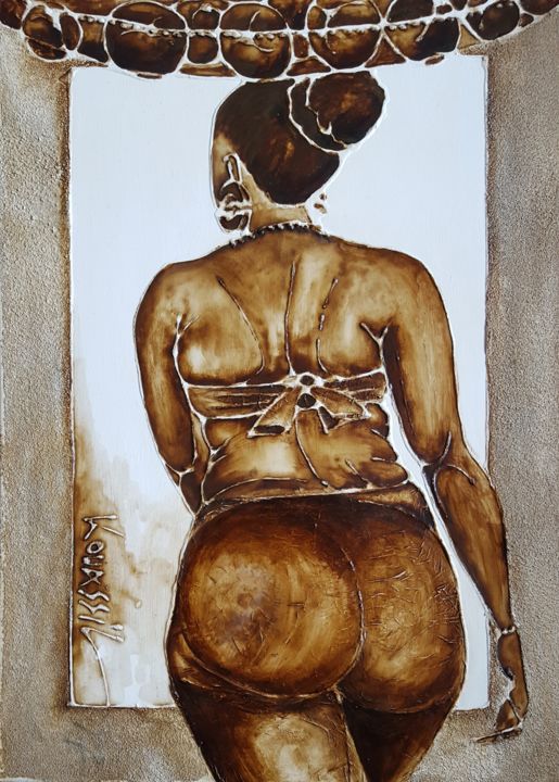 Peinture intitulée "Adidjoré (Femme de…" par Ludovic Kouassi, Œuvre d'art originale,