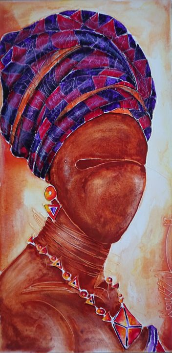 Peinture intitulée "Anna-belle 100 X 50" par Ludovic Kouassi, Œuvre d'art originale, Acrylique Monté sur Châssis
