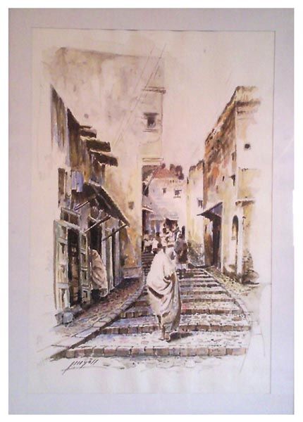 Peinture intitulée "tanger.aquarelles.5…" par Abdesslem Elkoussi, Œuvre d'art originale, Huile