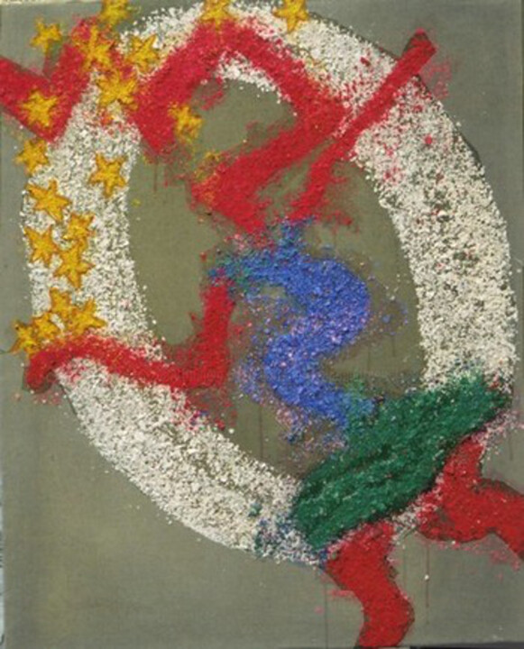 Painting titled "Fée à étoiles" by Koutsandréou Georges, Original Artwork, Acrylic