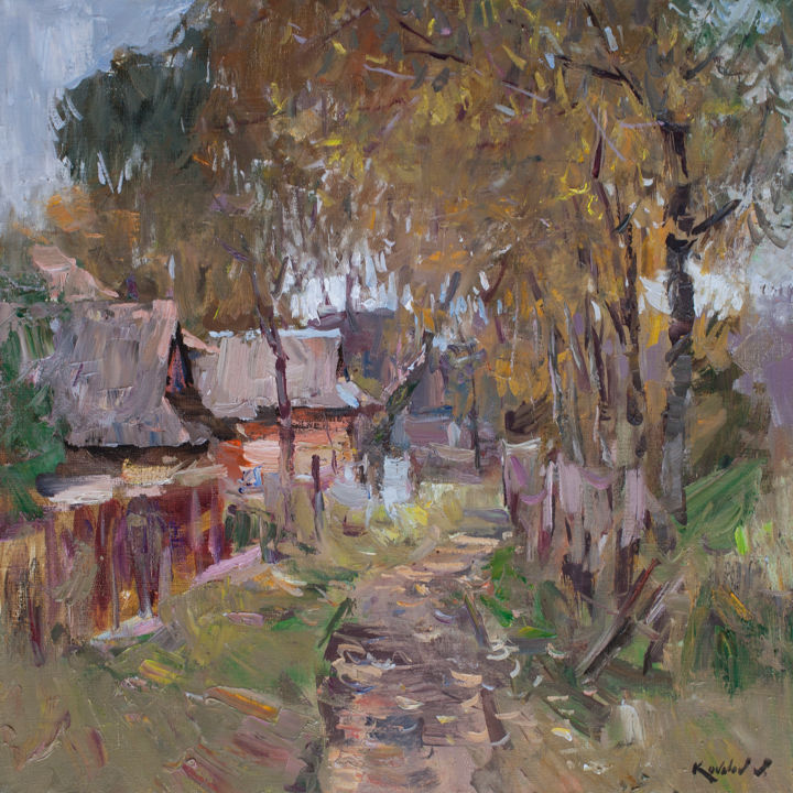 Painting titled "Осень пришла" by Vladimir Kovalev, Original Artwork, Oil