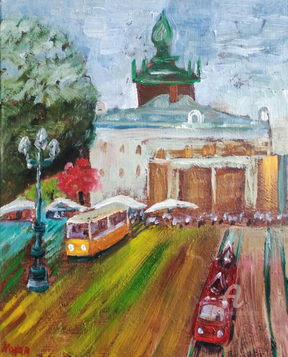 Картина под названием "Lviv, Ukraine" - Kozar, Подлинное произведение искусства, Масло Установлен на Деревянная рама для нос…