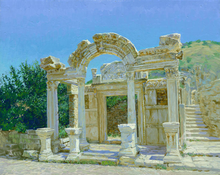 Pittura intitolato "Ephesus. Ruins" da Simon Kozhin, Opera d'arte originale, Olio