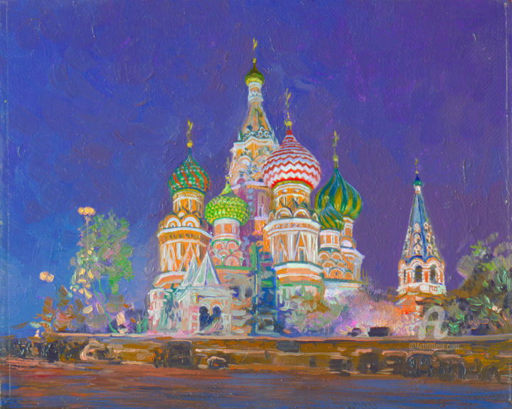 Painting titled "Cathedral of Saint…" by Simon Kozhin, Original Artwork, Oil