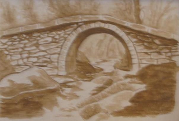 Pintura titulada "The bridge over the…" por Simo Georgiev, Obra de arte original