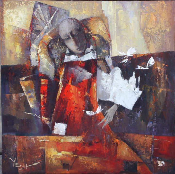 Картина под названием "Internal dialog" - Валентина Козяр, Подлинное произведение искусства, Масло