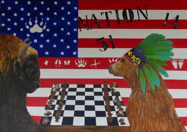 Pintura titulada "nation-14-51" por Kpbc, Obra de arte original, Acrílico