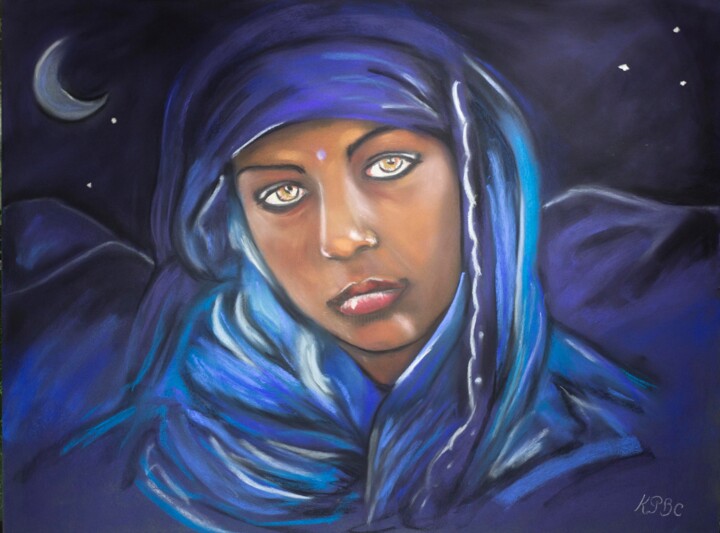 Painting titled ""Ella" - fille du d…" by Kpbc, Original Artwork