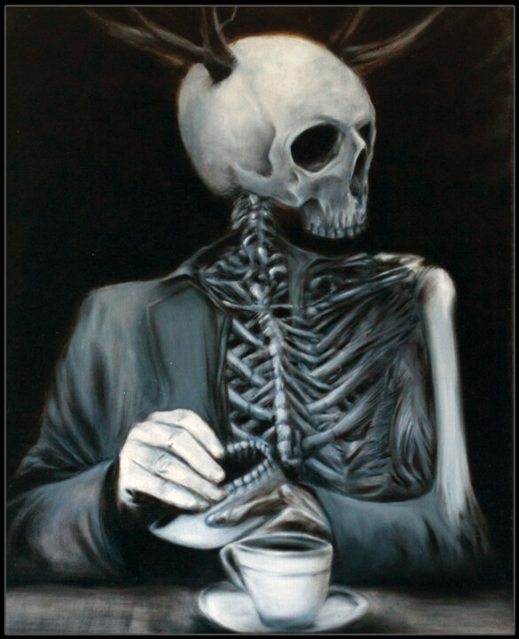Painting titled "Self Portrait _ my…" by Kpy, Original Artwork, Oil Mounted on Wood Stretcher frame